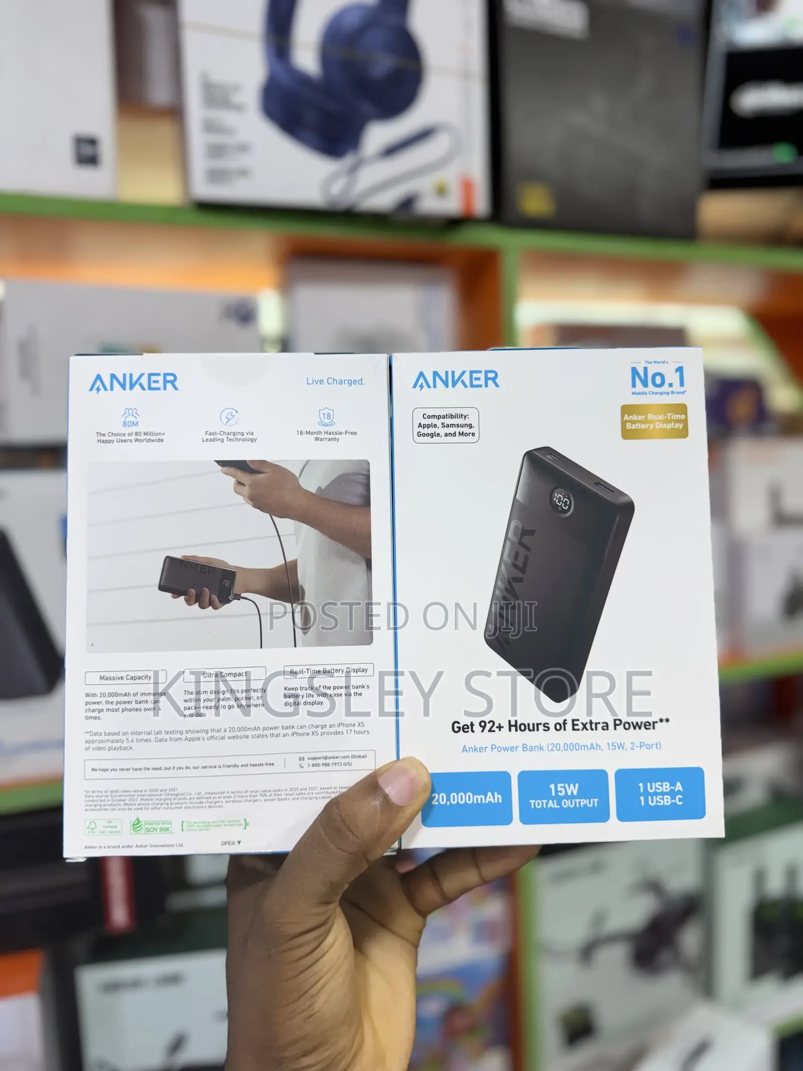 Anker 15w Power Bank 200000mah Portable Charger Battery With 2-Port