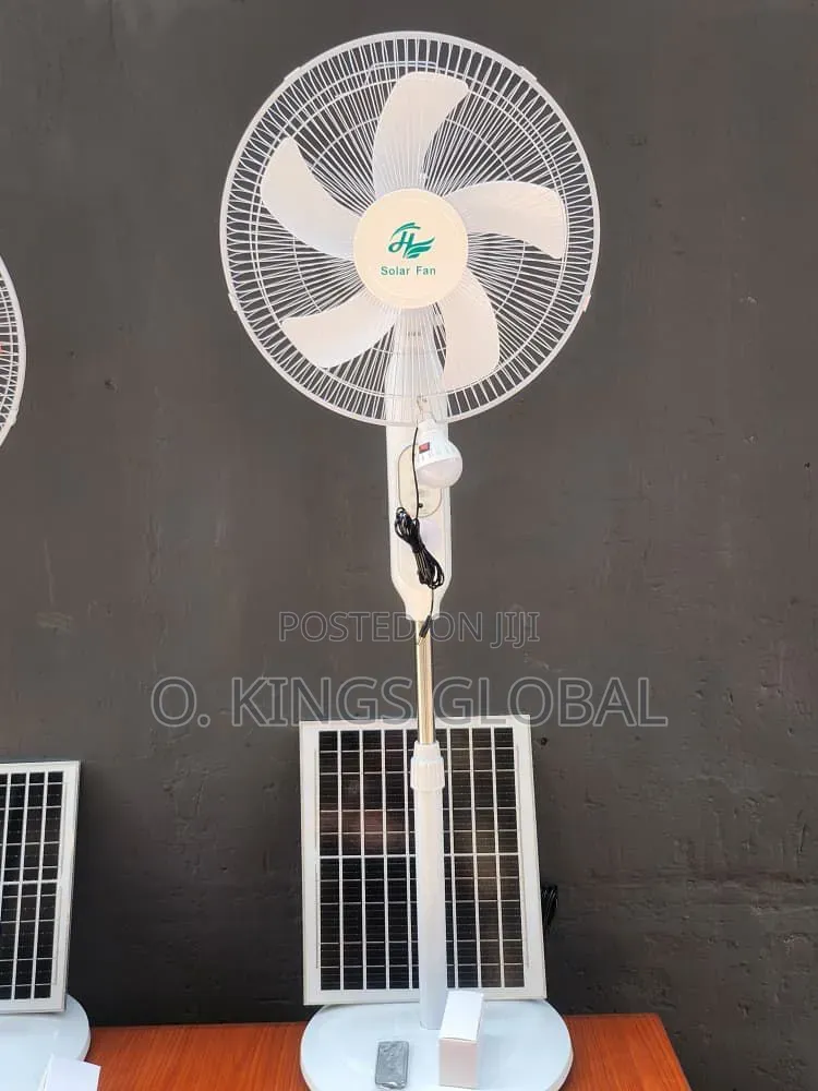 16" Solar Fan+Remote Control, Solar Panel,Charger. 2way Charge Option