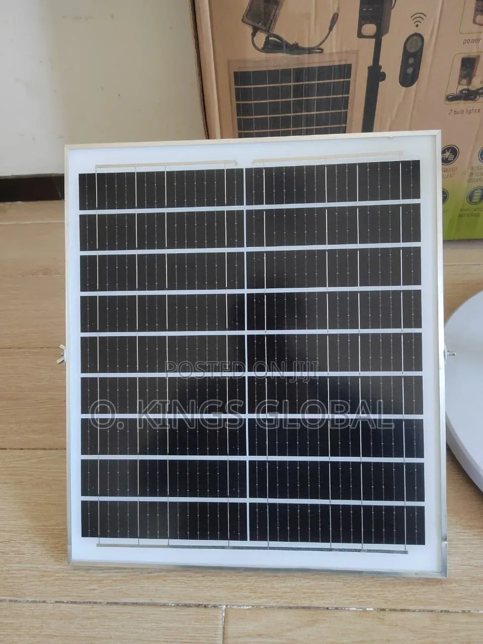 16" Solar Fan+Remote Control, Solar Panel,Charger. 2way Charge Option