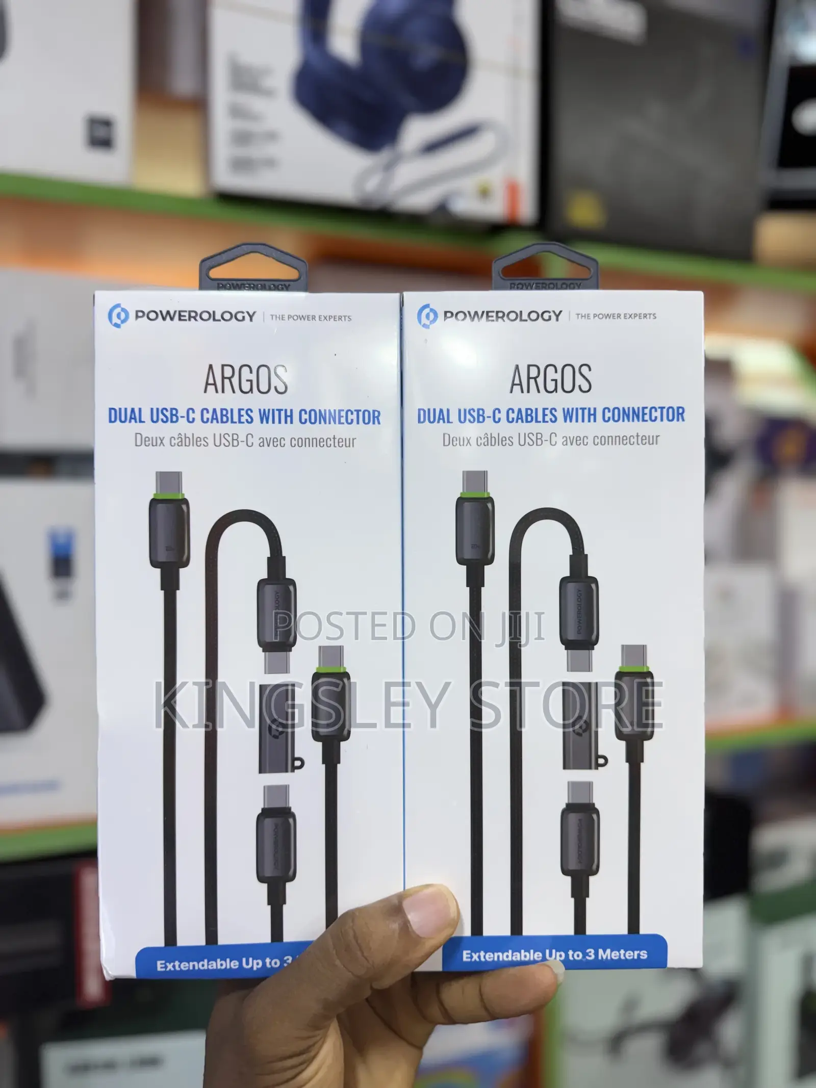 Powerology Argos Dual Usb-C Cables With Connector - Grey