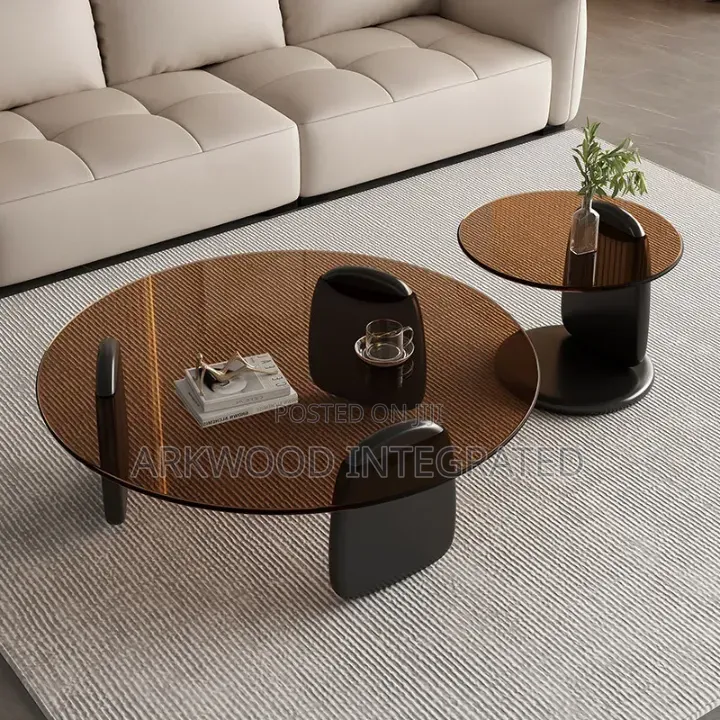 Contemporary Glass Center Table Set