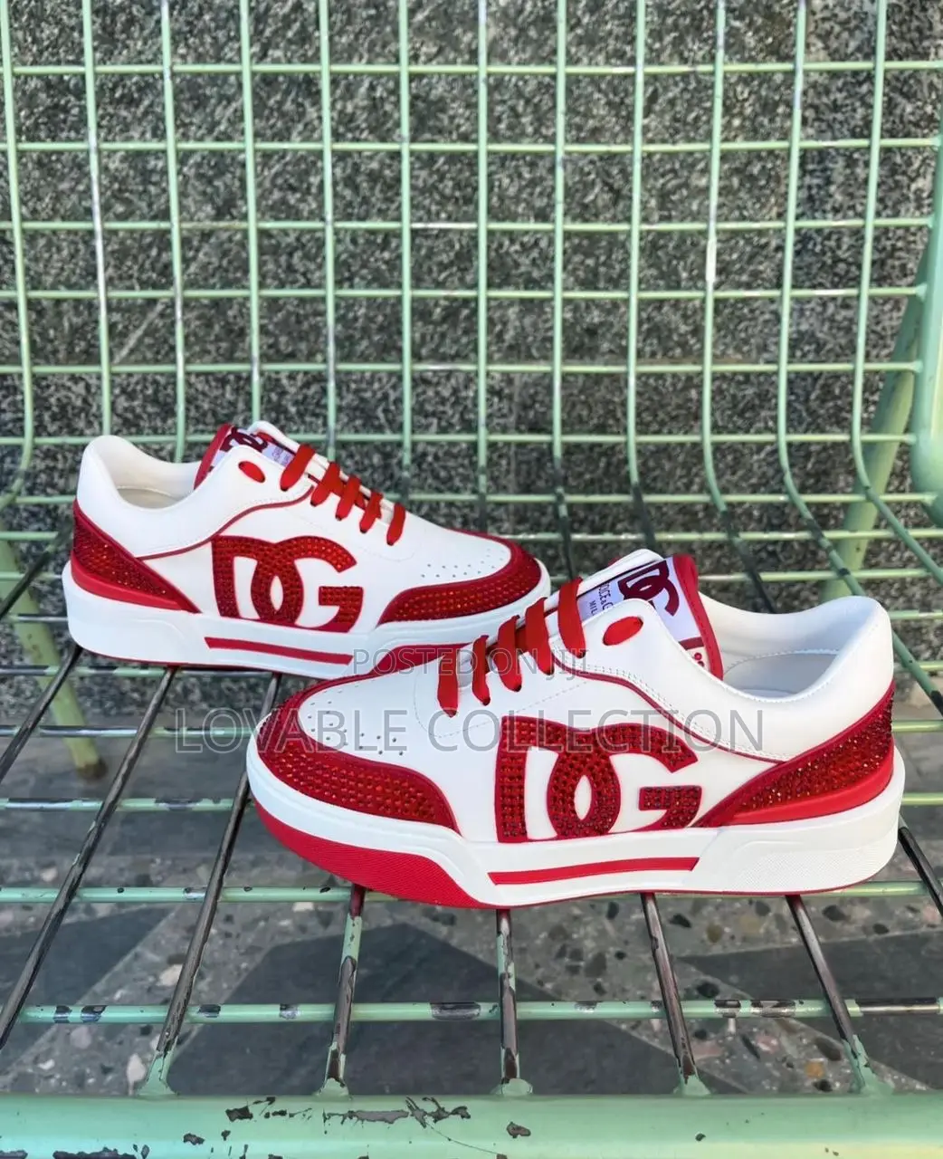 Dolce Gabbana "New Roma" Crystal-Embellished Sneakers