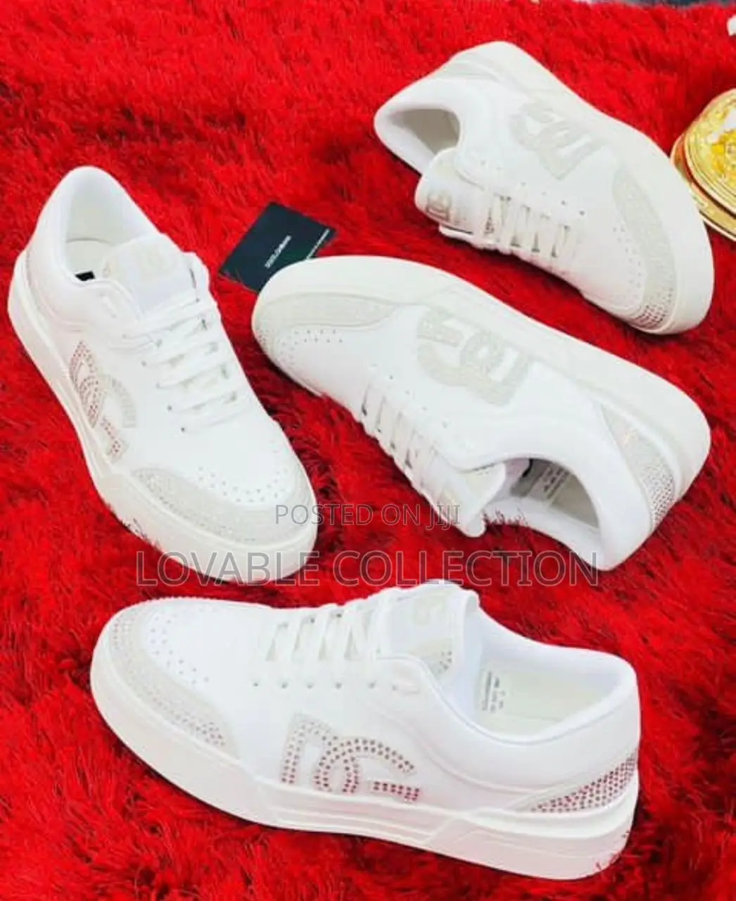 Dolce Gabbana "New Roma" Crystal-Embellished Sneakers