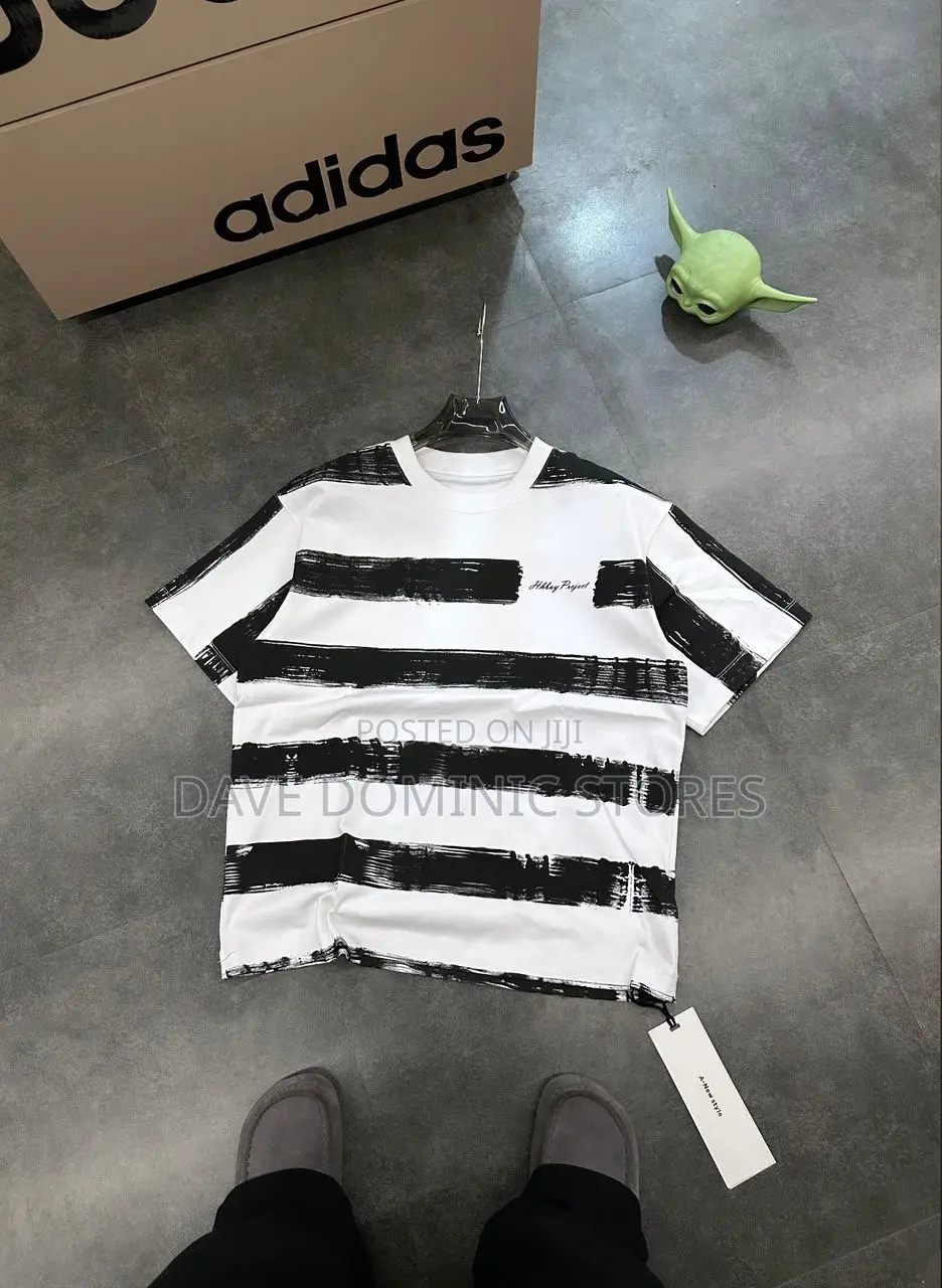 New High Quality Stock Stripe T-Shirt; Available in Store