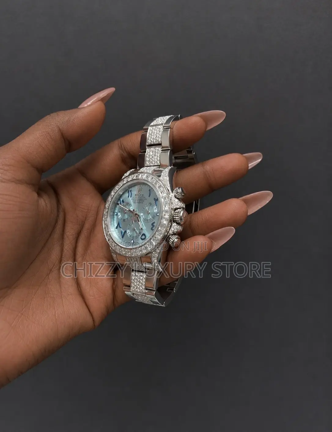 Rolex Super Rare 1 of 1 VVS Moissanite Rolex Daytona Wristwatch