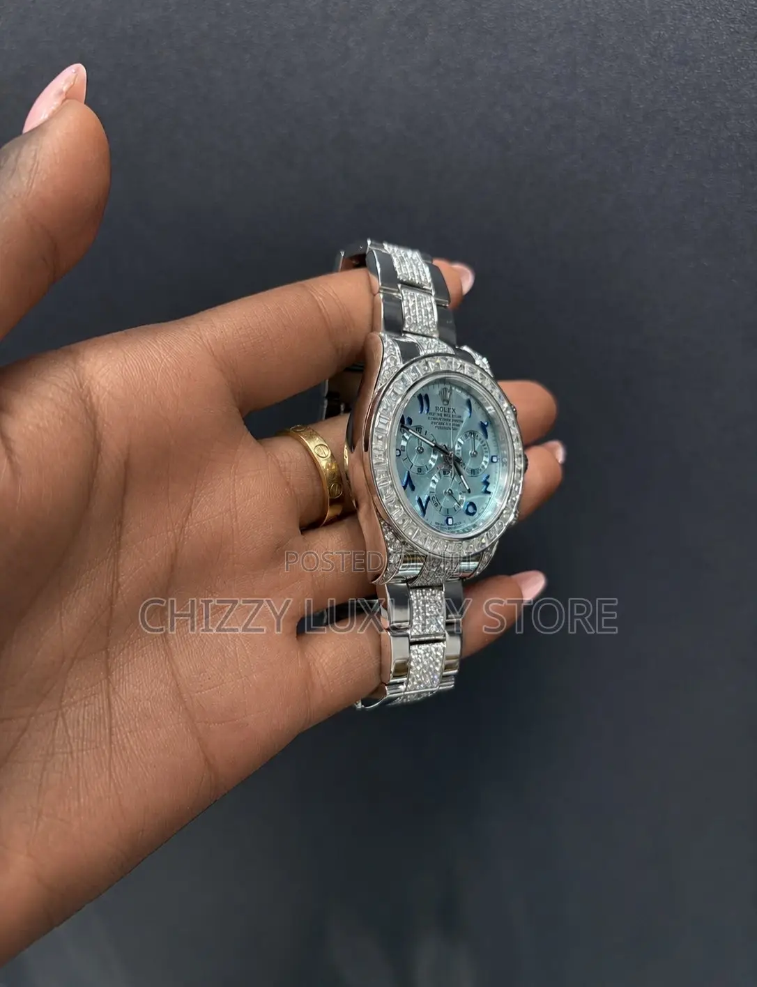 Rolex Super Rare 1 of 1 VVS Moissanite Rolex Daytona Wristwatch