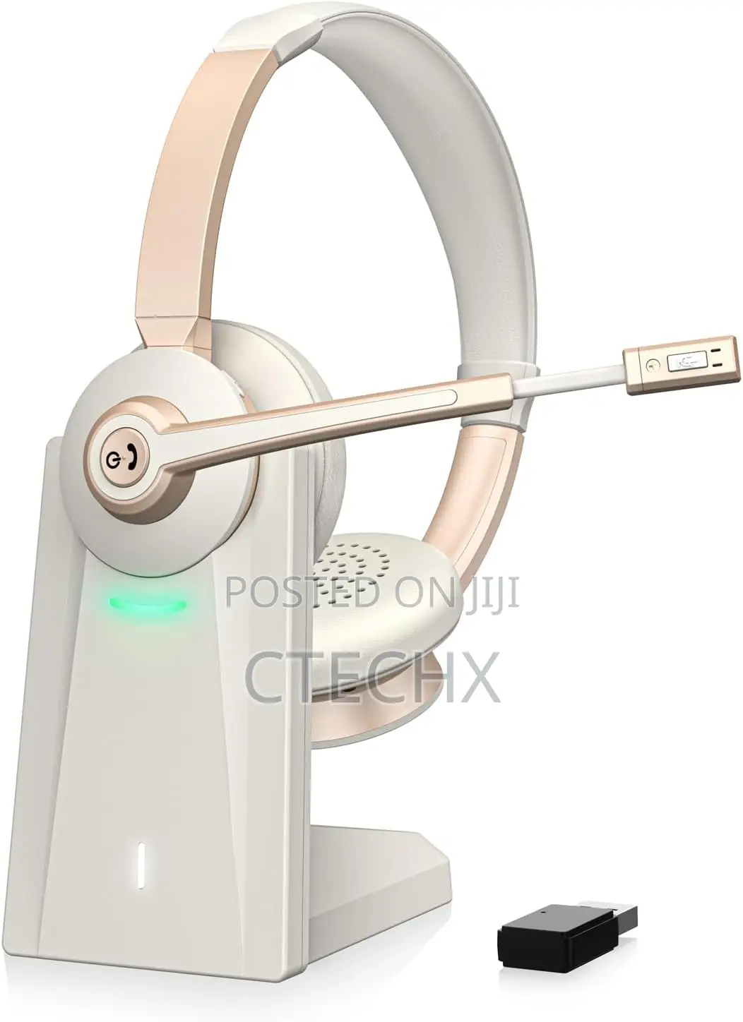 Wireless Bluetooth Headset With Mic Ai Noise Canceling Usb Dongle