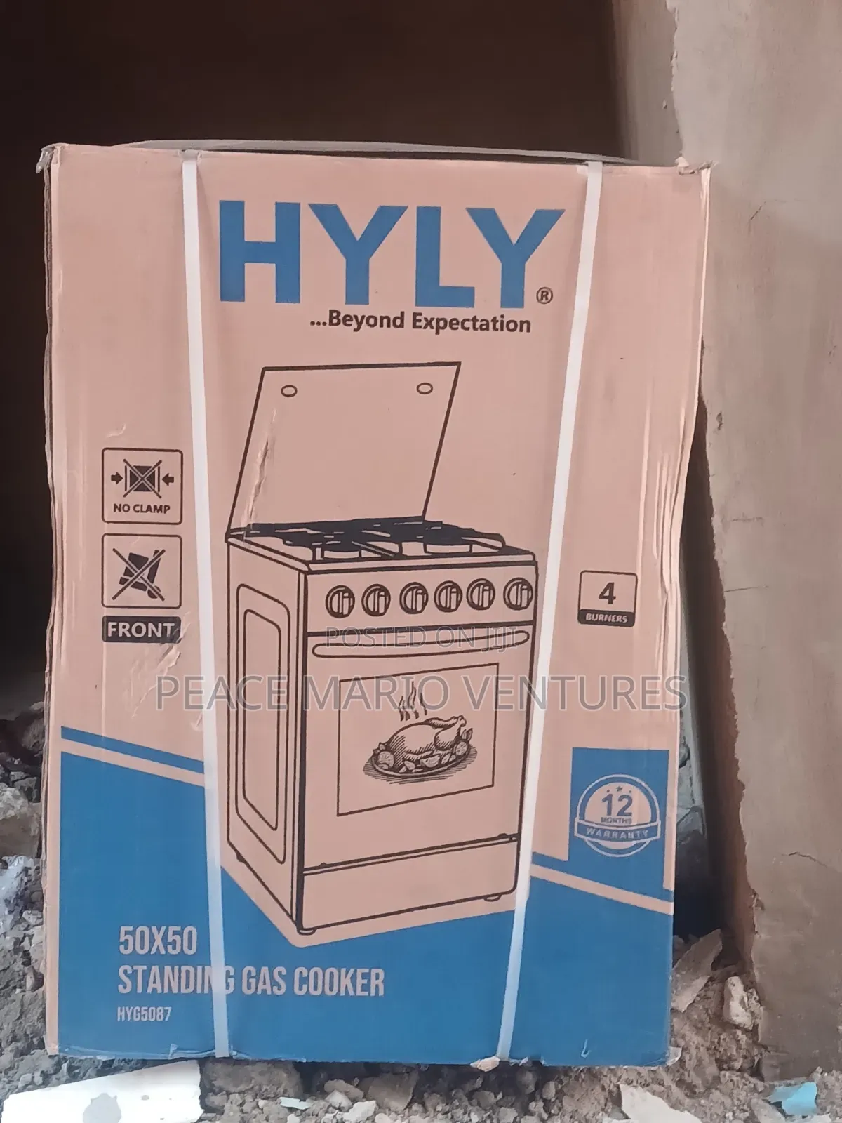 Hyly Original Standing 4burner Gas Cooker With Actively Working Oven.
