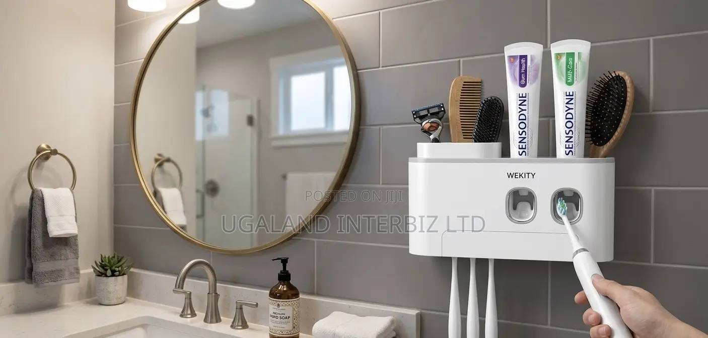 Wall Mounted Toothpaste Dispenser And Toothbrush Holder