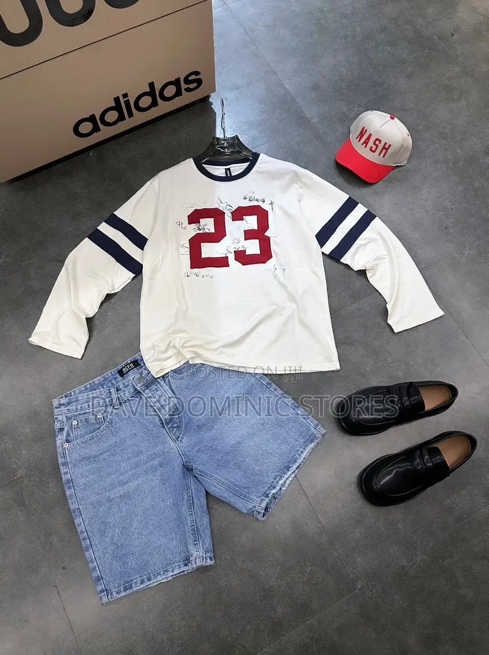 Sweet Top+Denim Short+Face Cap+Loafers (Combo); Available Now