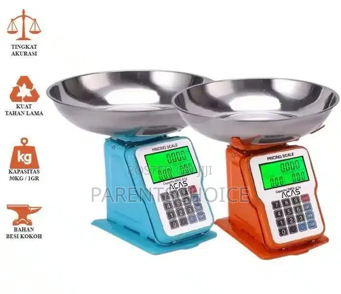 Electronic Billing Scale 30kg With Stainless Steel Disc