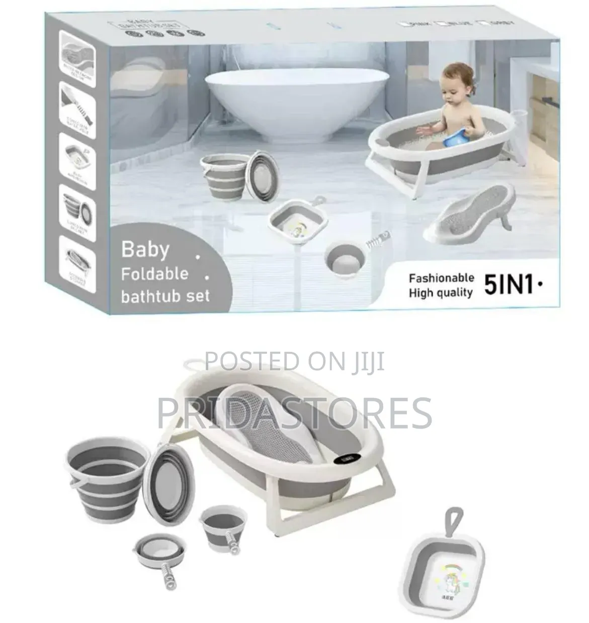 5-in-1 Baby Foldable Bathtub Set