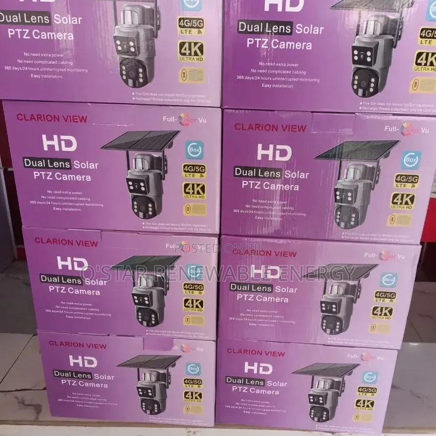 Clarion View Ubox Dual Lens Solar PTZ CCTV Camera