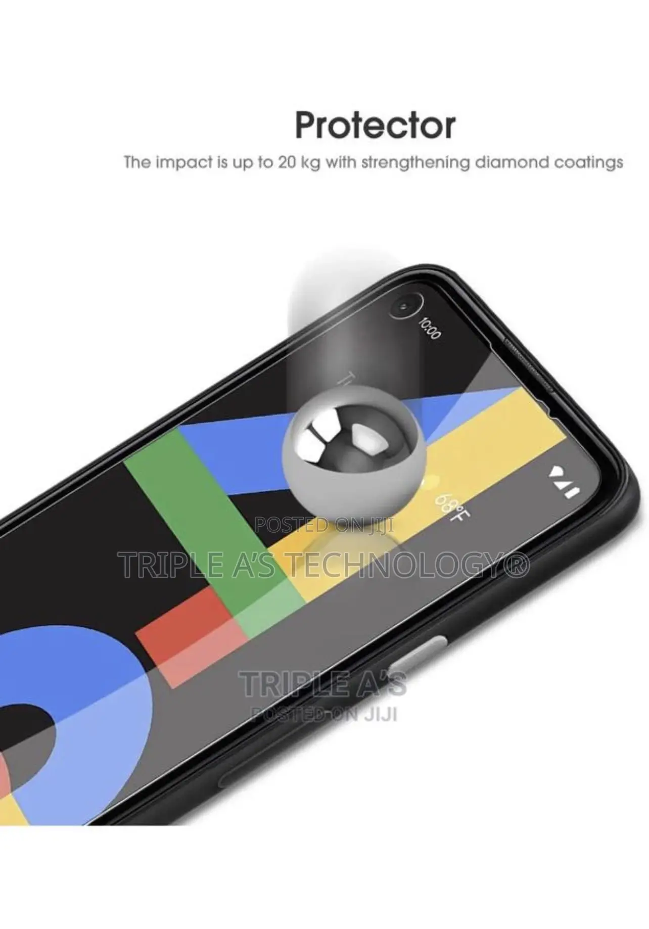 Google Pixel 4a Screen Tempered Glass, 9h Hardness 2.5d Screen Guard