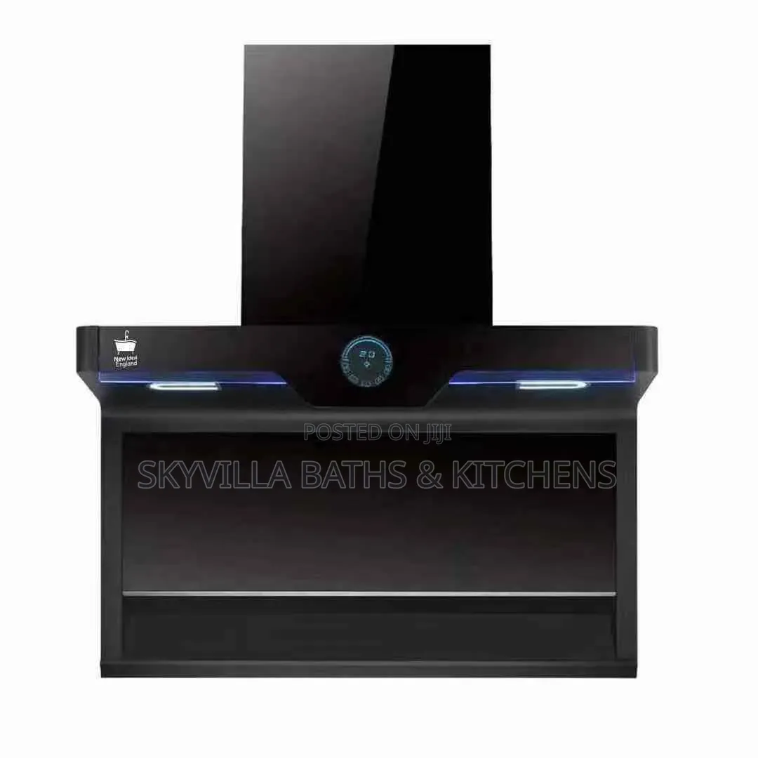 New Ideal England Modern Blak Glass Kitchen Range Hood With Digital