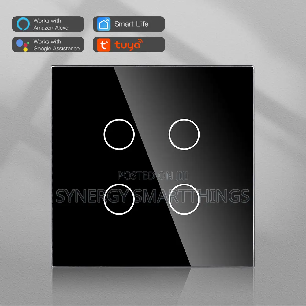 Tuya Wifi Smart 4 Gang Touch Switch Black White