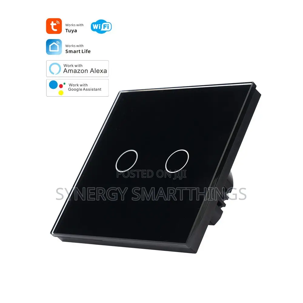 Tuya Wifi Smart 2 Gang Touch Switch Black White