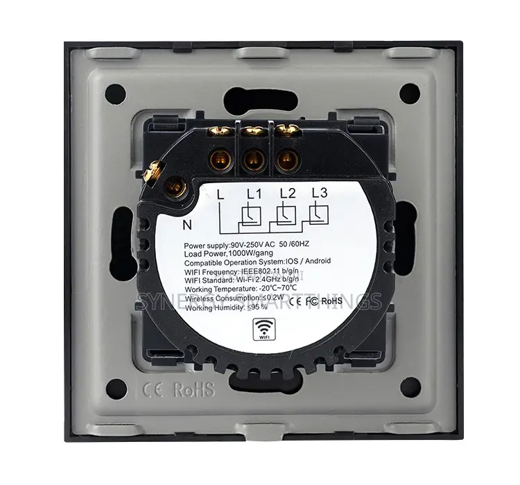Tuya Wifi Smart 2 Gang Touch Switch Black White