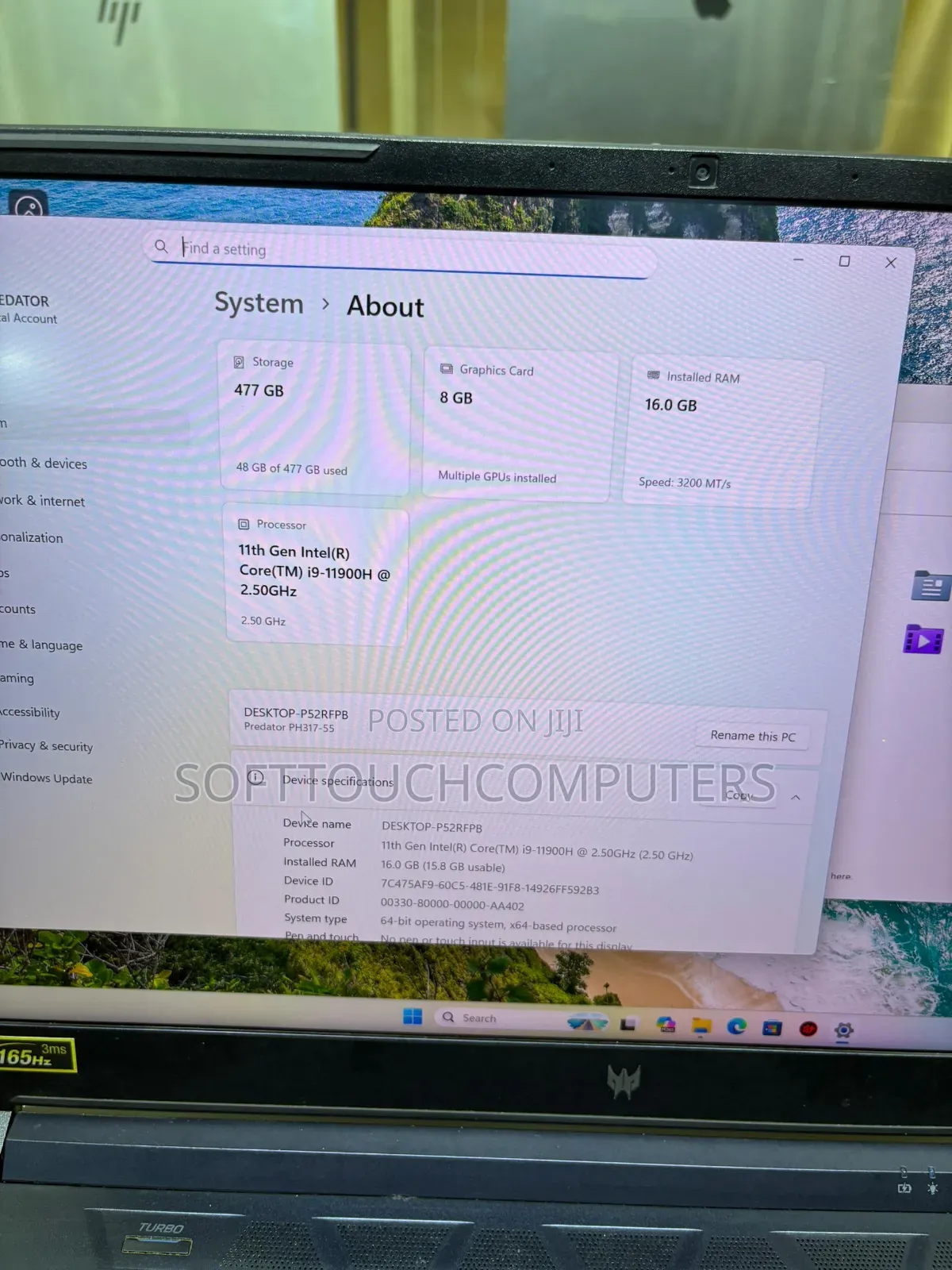 Laptop Acer Predator Helios 300 16GB Intel Core i9 SSD 512GB