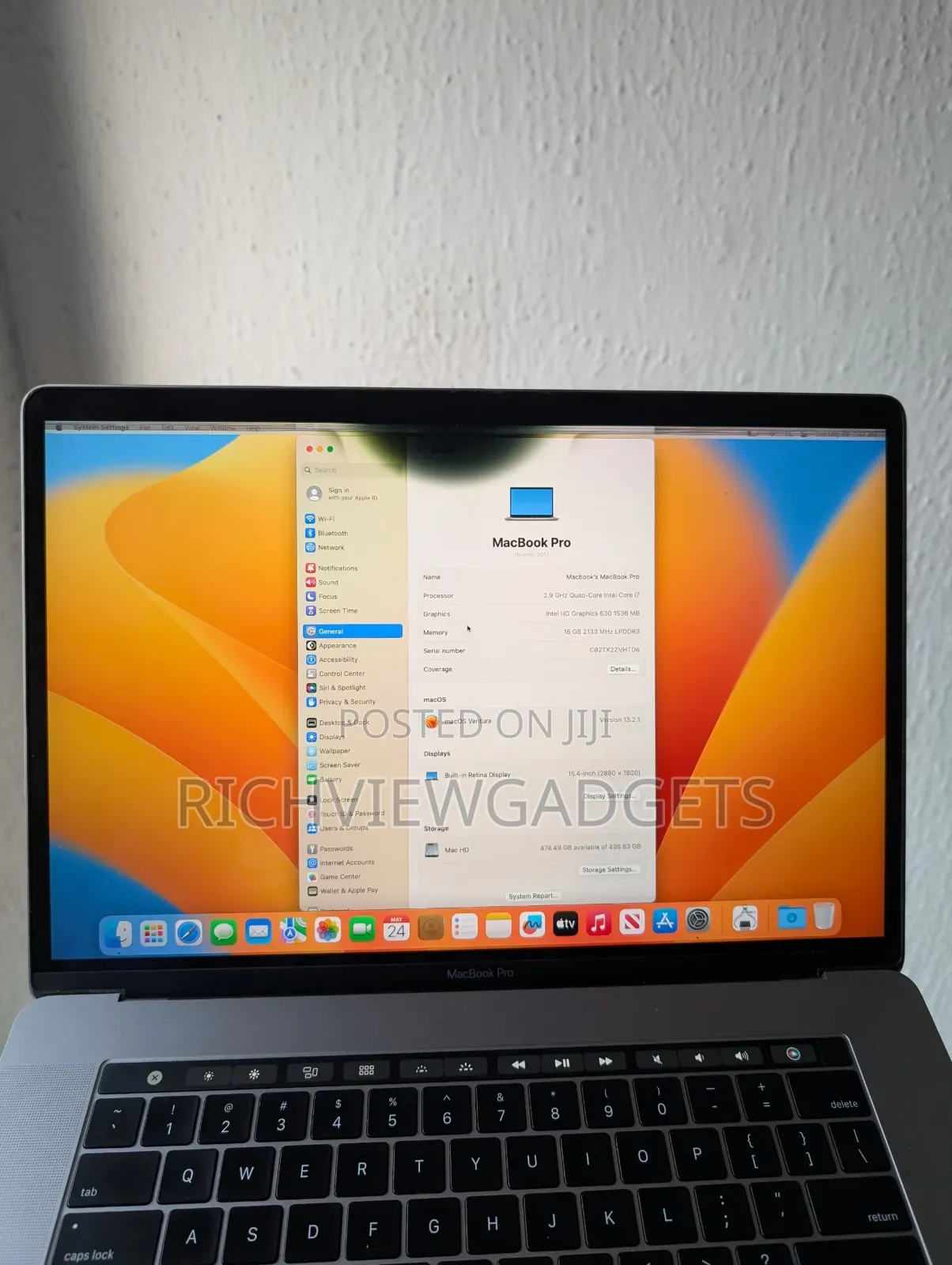 Laptop Apple MacBook Pro 2017 16GB Intel Core i7 SSD 512GB