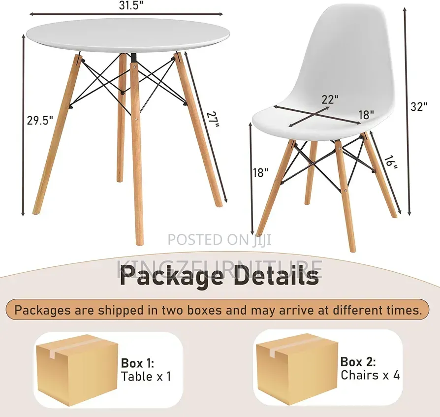 Modern Circle Restaurant Kitchen Table 4 Chairs