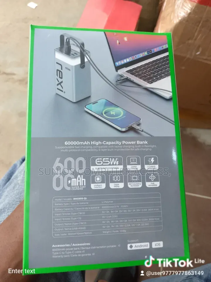 Rexi Power Bank 60000 Mah That Can Charge Phone an Laptop
