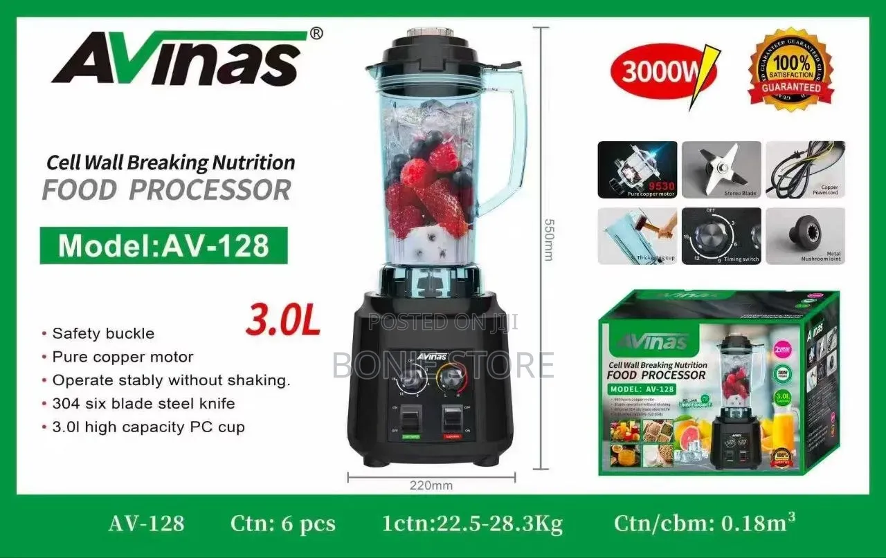 Avinas Av-128 3000w 3l Cell Wall Breaking Commercial Food Processor