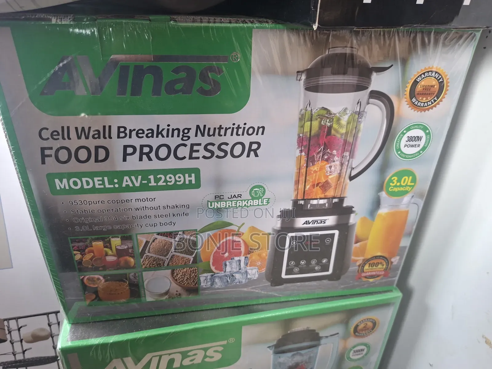Av-1299 Avinas Professional Blender - 3l, 3800w Unbreakable Jar