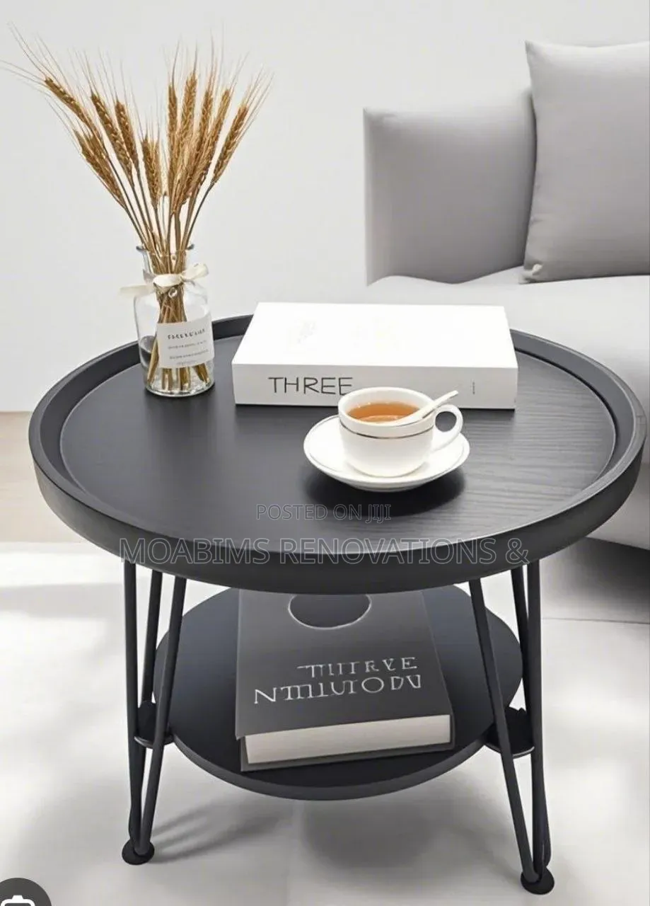 Luxury Coffee -Double Round Table (Brown / Black)