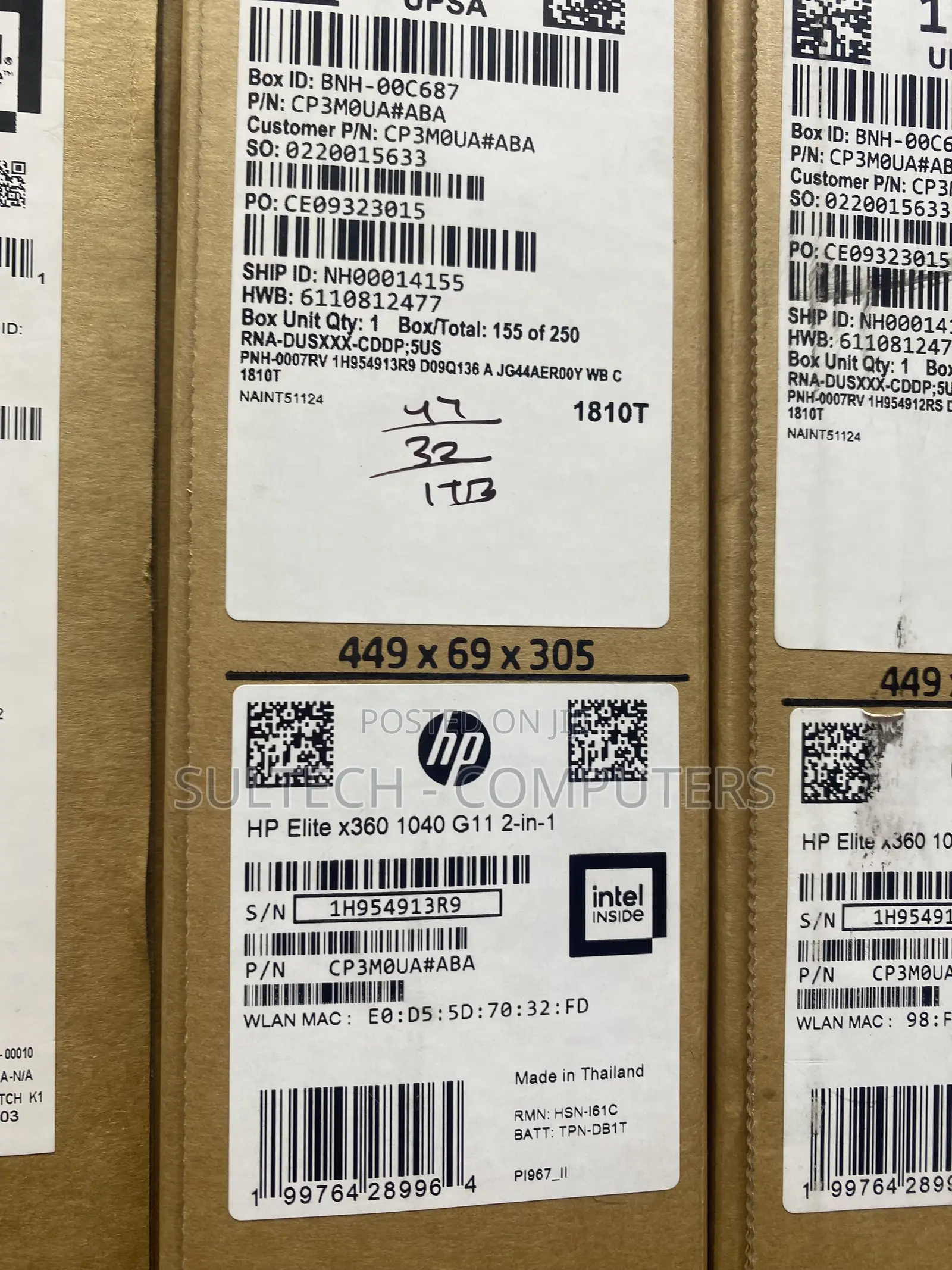New Laptop HP EliteBook X360 1040 G11 32GB Intel Core Ultra 7 SSD 1T