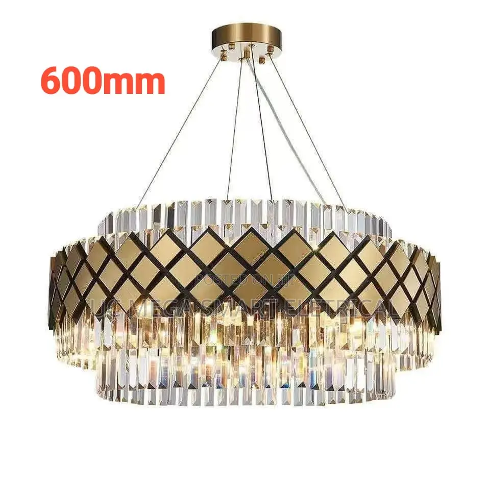 Modern Crystal Gold Rectangle Chandelier-Luxury Lighting Fixture