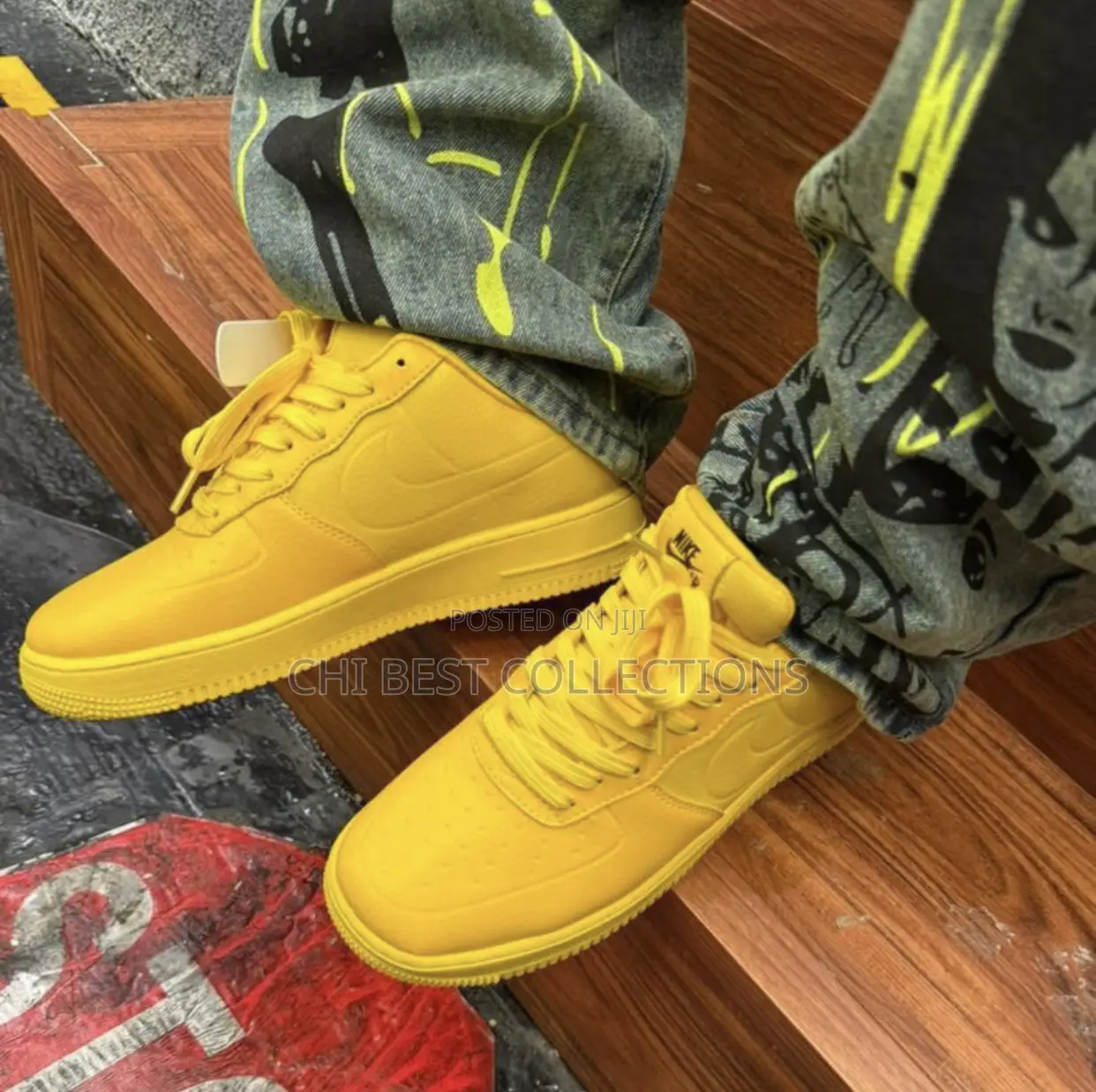 2026 Nike Air Force 1 Yellow Big Chunky Normal Lace Mad Drip