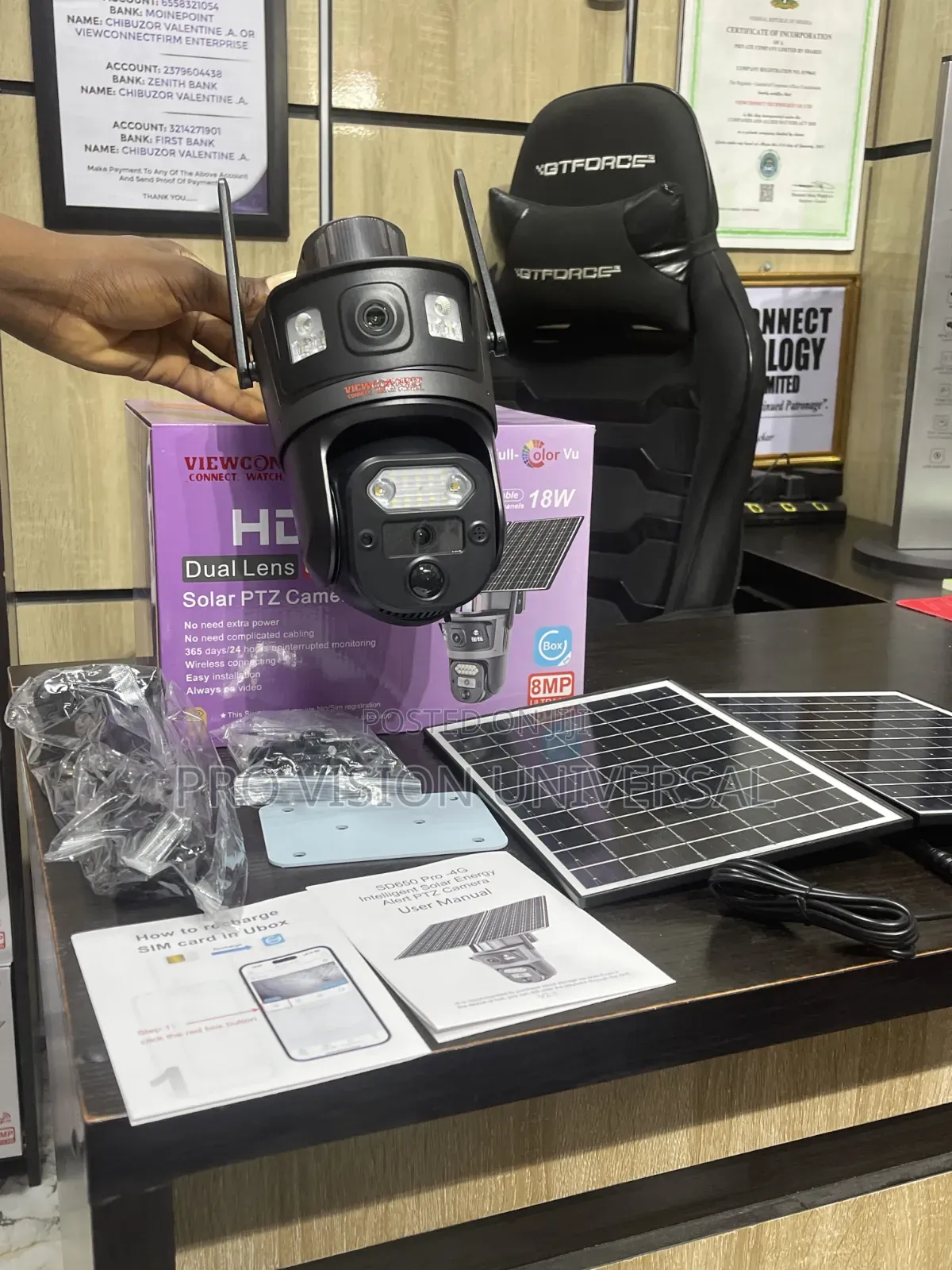 Solar Camera Uboxpro Aov Double Panel 18w Hd Camera