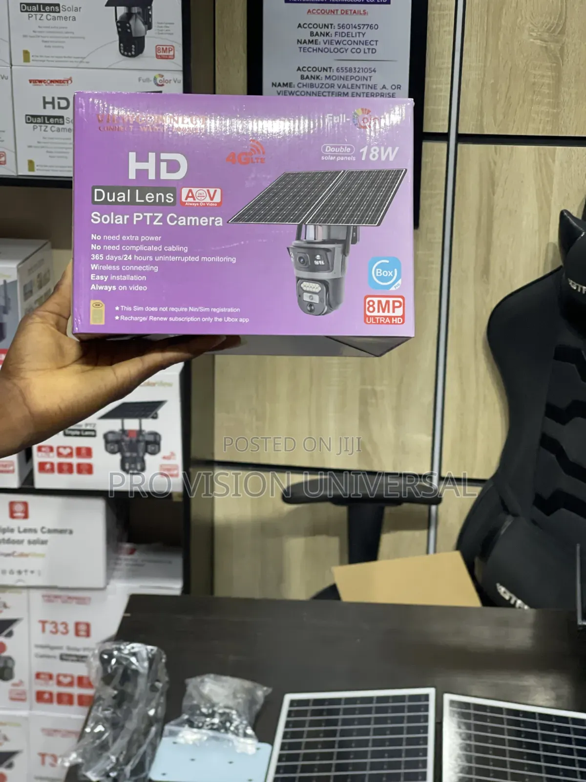 Solar Camera Uboxpro Aov Double Panel 18w Hd Camera