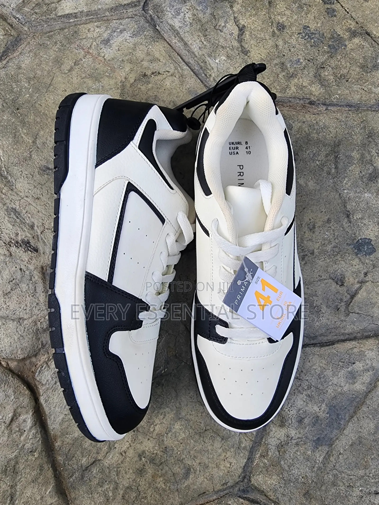 Black and White Comfortable Lace Up Sneakers by Primark