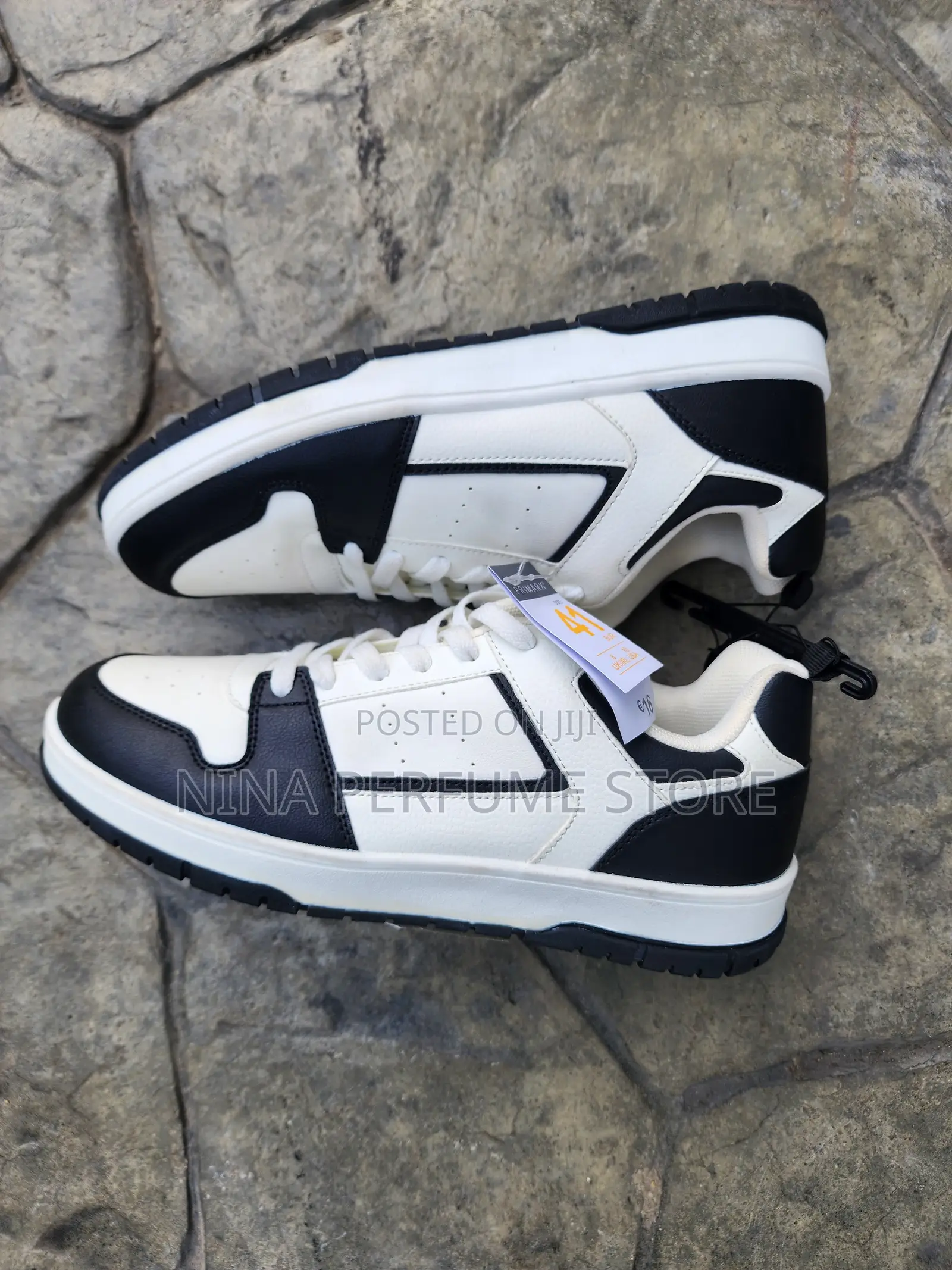 Black and White Comfortable Lace Up Sneakers by Primark