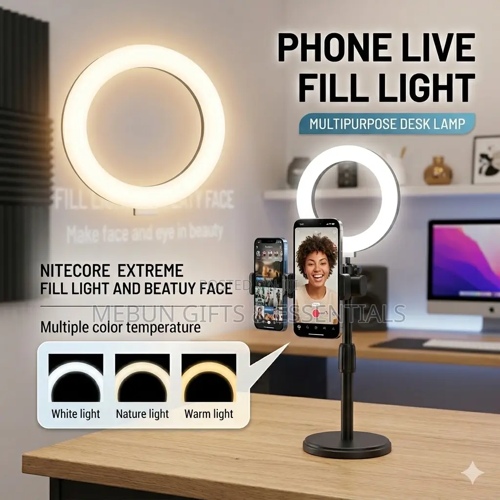 6” Ring Light With Double Phone Holder