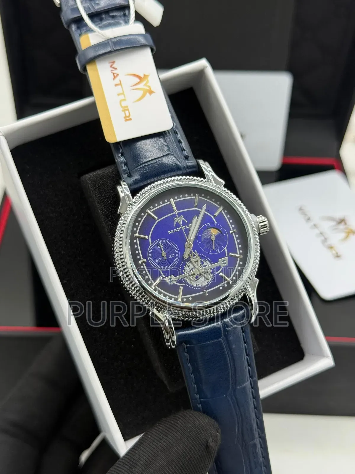 Matturi Leather Functional Chronograph Watches