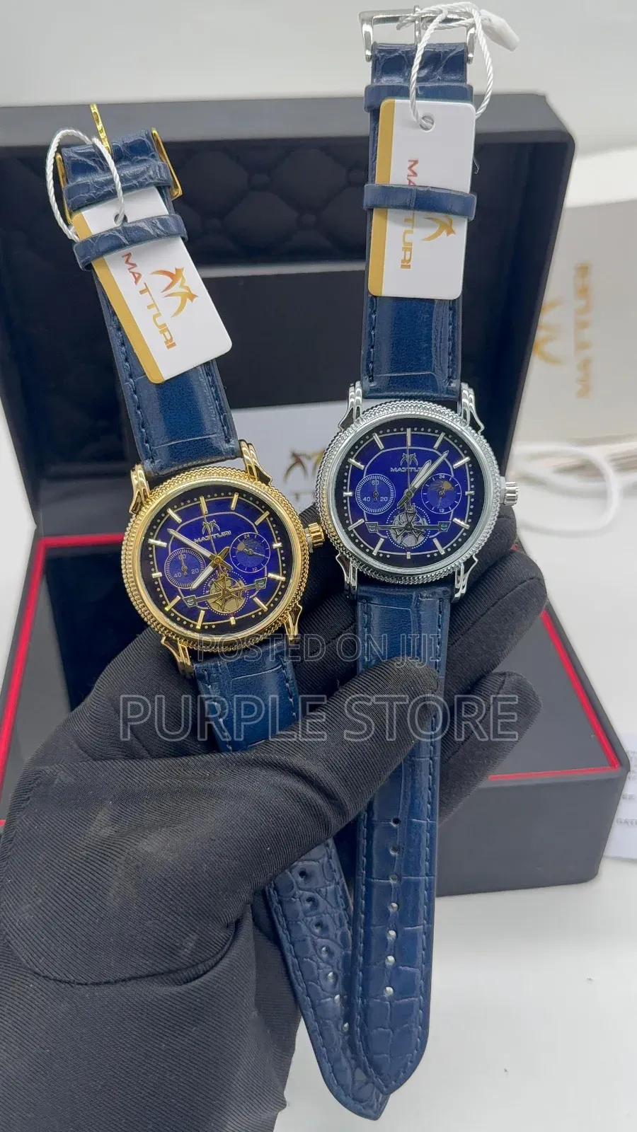 Matturi Leather Functional Chronograph Watches