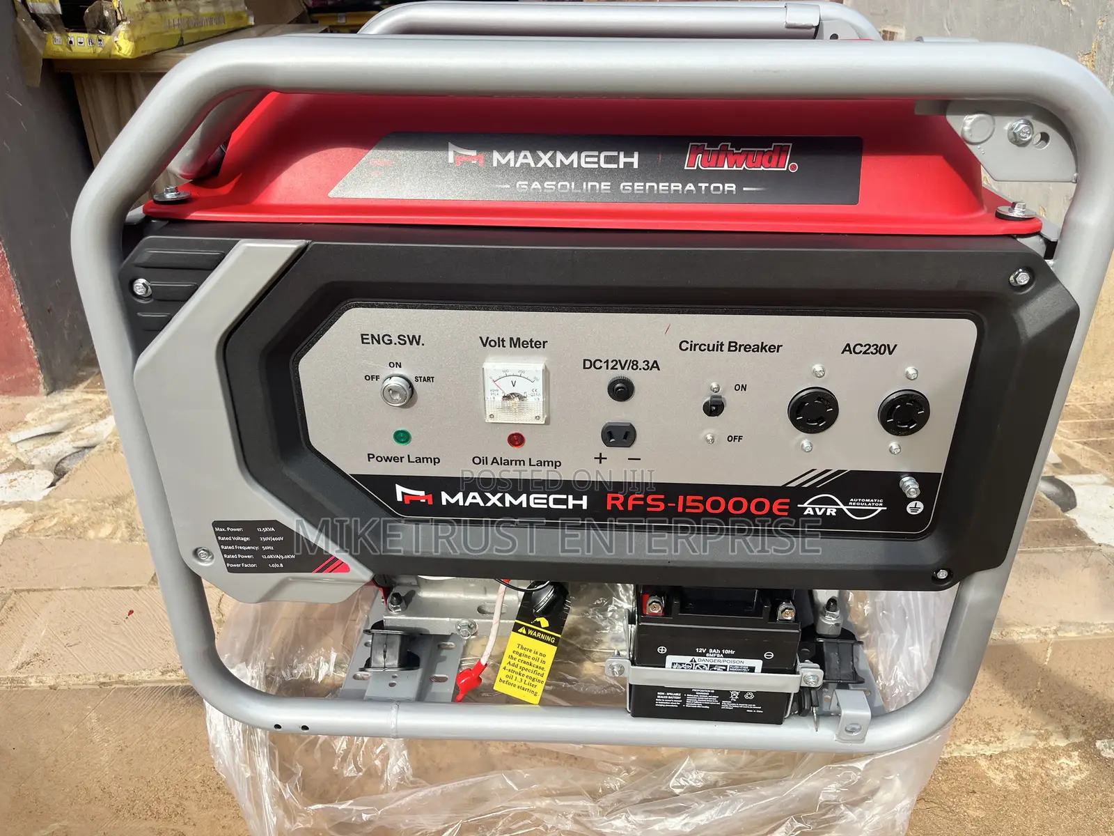 Maxmech 12kva Petrol Engine Generator. Pure Copper With Key Starter