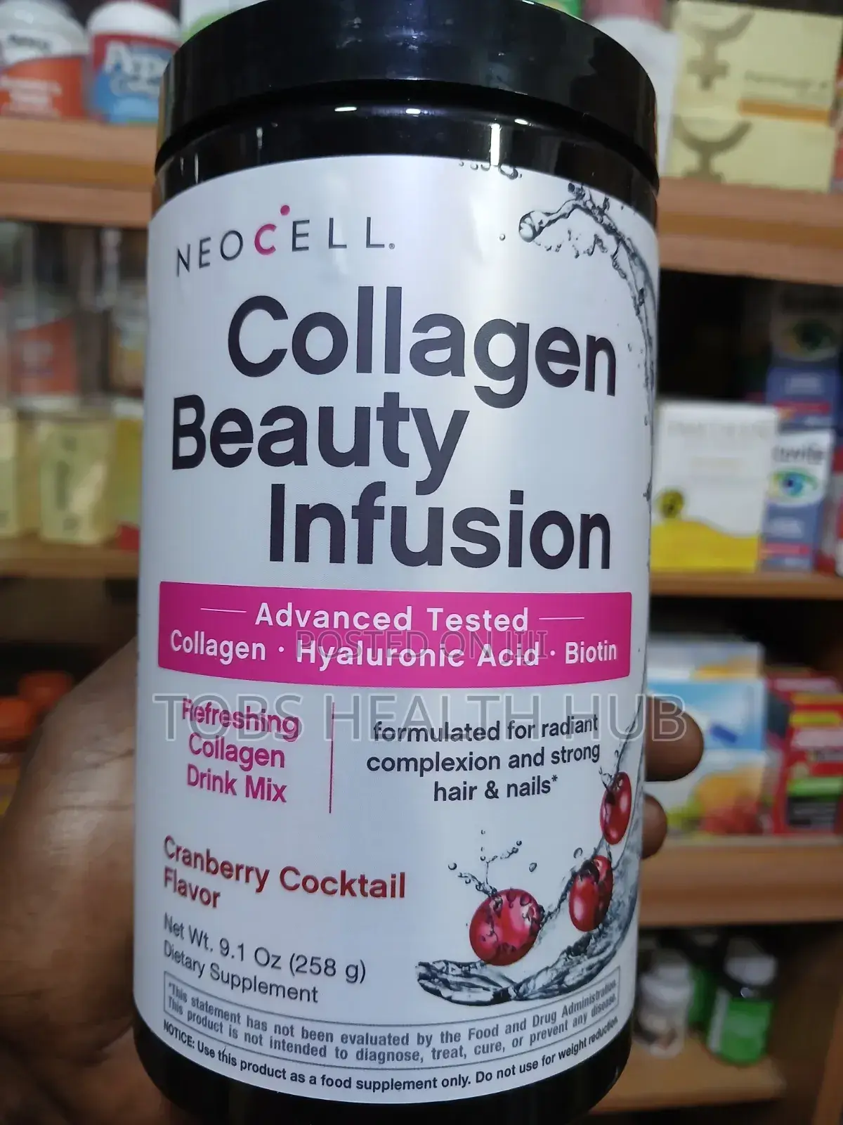 Neocell Collagen Beauty Infusion Powder With Hyaluronic Acid Biotin.