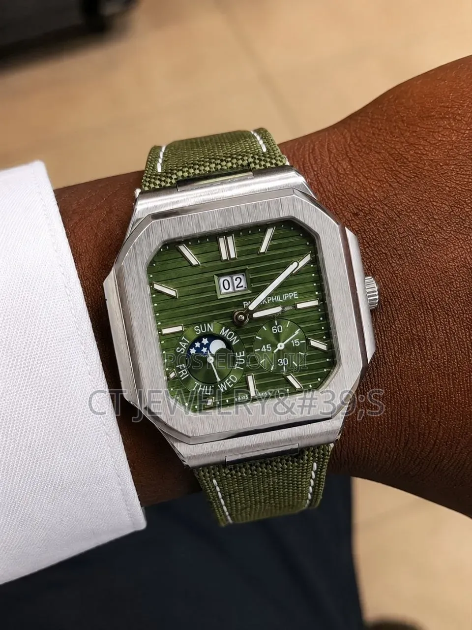 Original Luxury Patek Philippe Cubitus Watch Unique Denim-Style/Blue