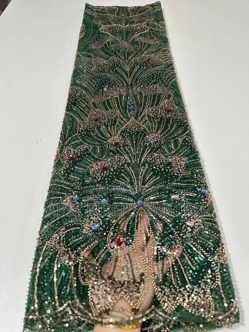 Bridal Embroidered Beaded Fabric