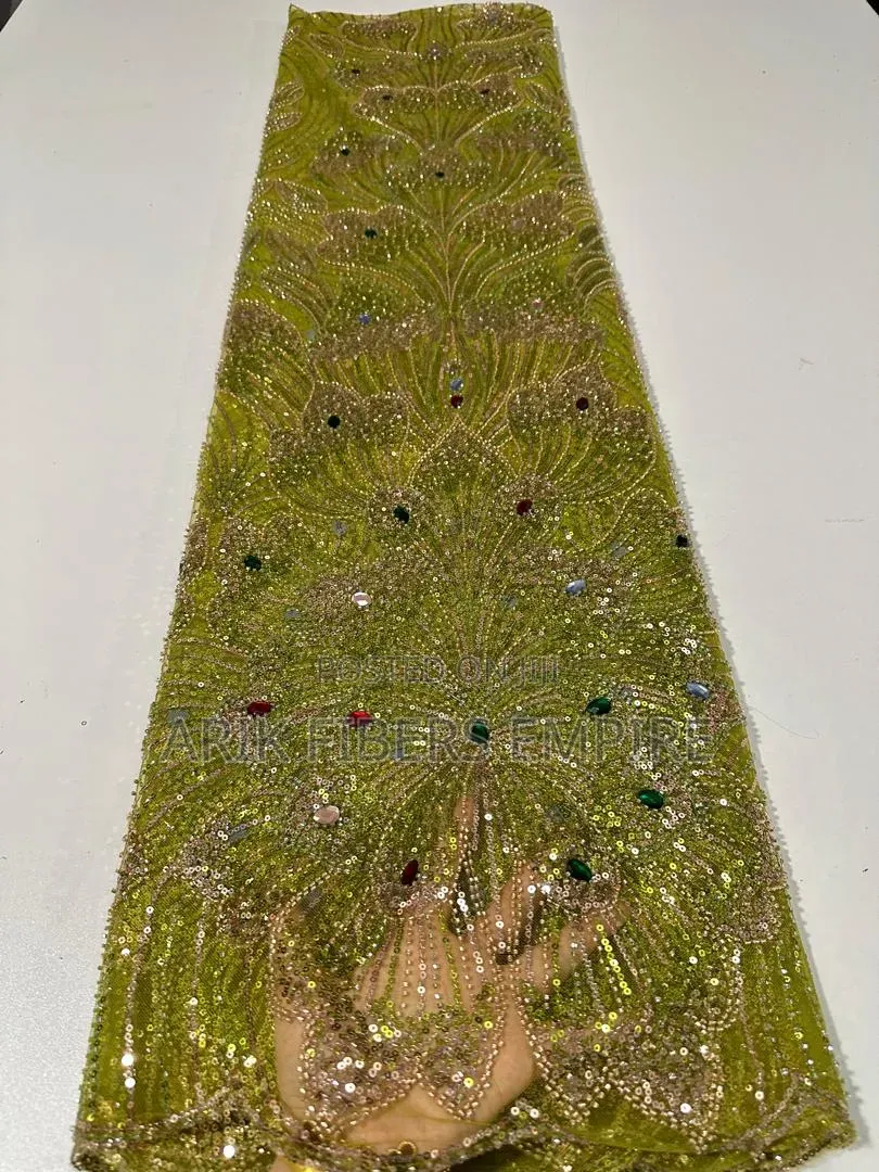 Bridal Embroidered Beaded Fabric