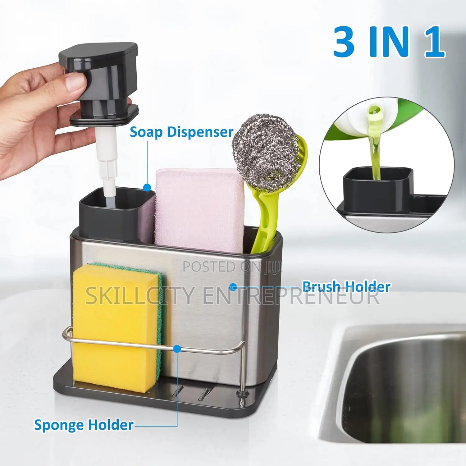 Stainless Steel Cutleries and Soap Dispenser