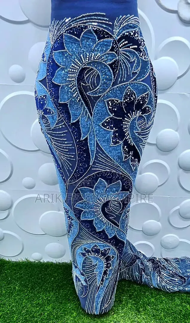 Full Velvet Embroidered Beaded Fabric
