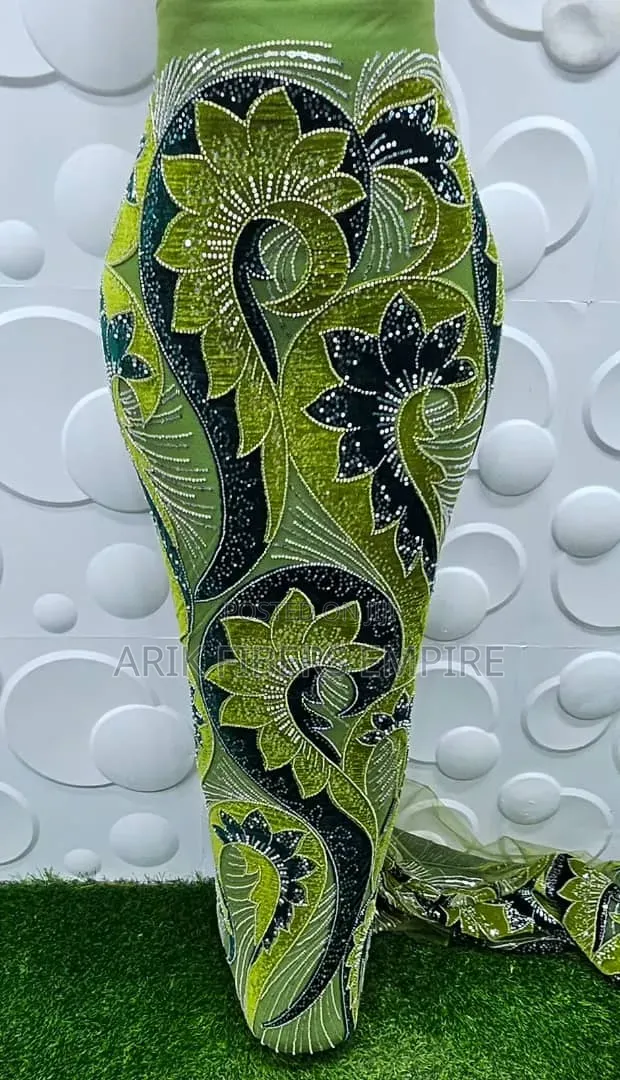 Full Velvet Embroidered Beaded Fabric