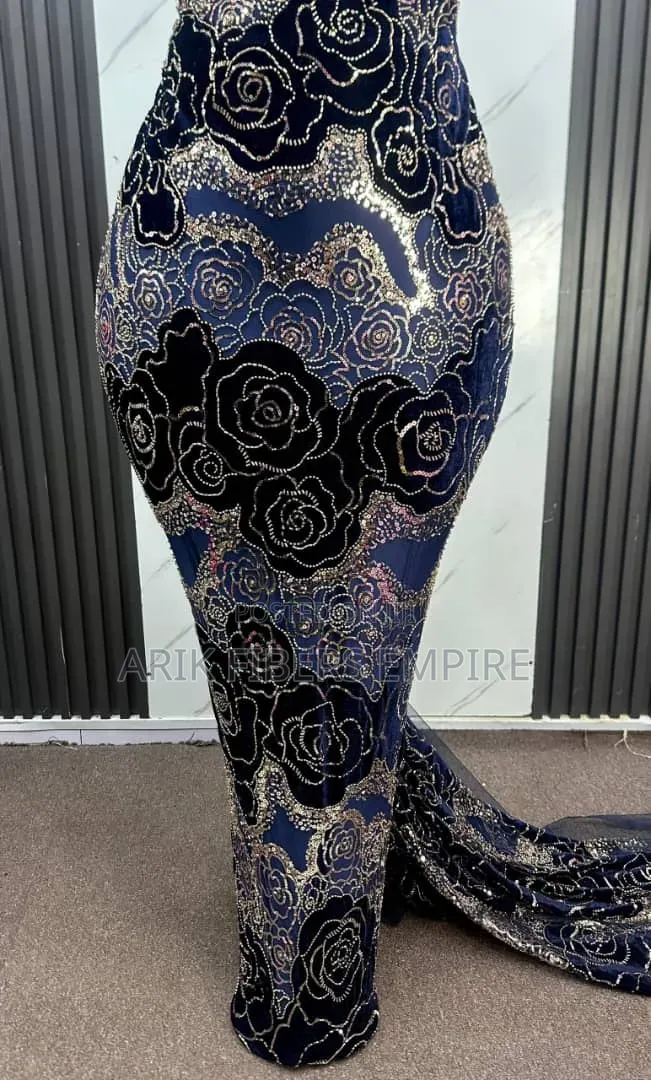 Amazing Velvet Beaded Lace Fabric