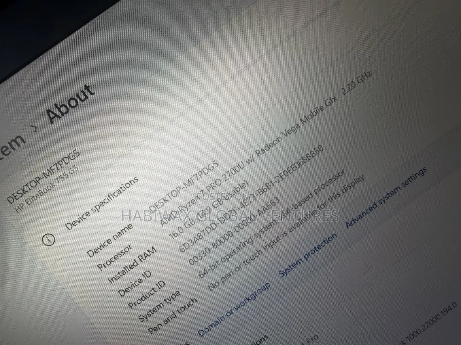 Laptop HP EliteBook 755 G5 16GB AMD Ryzen 7 SSD 256GB