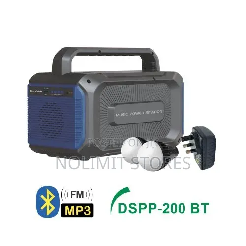 Duravolt DSPP-200bt Solar Power Station Bluetooth Speaker – 200w